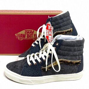 VANS Sk8-Hi Shoes High Top Gray Canvas Leather VN0A5JMJ1O7 Casual Size Women's